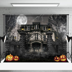 Aperturee - Dilapidated Building Night Zombie Halloween Backdrop