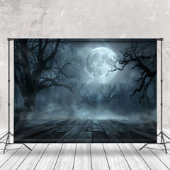 Aperturee - Spooky Dead Wood Forest Moon Halloween Backdrop