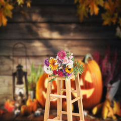 Aperturee - Pumpkin Wooden Board Kerosene Lamp Autumn Backdrop