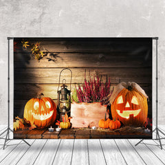 Aperturee - Horror Pumpkin Plank Background Halloween Backdrop