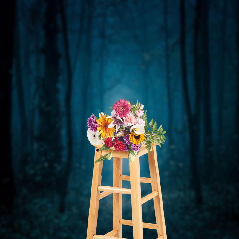 Aperturee - Creepy Black Forest Halloween Photography Backdrop