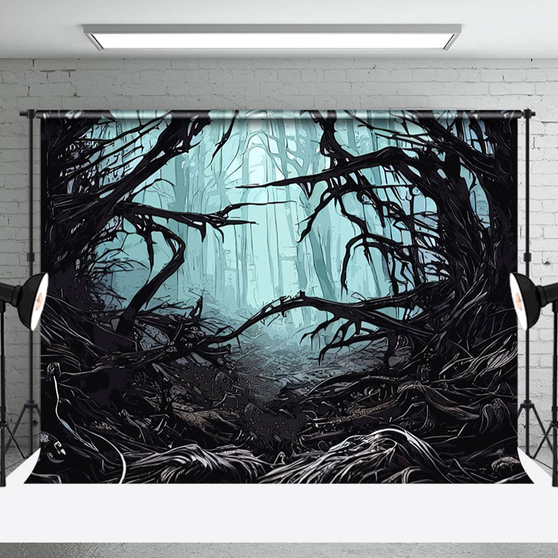 Aperturee - Weird Black Branches Forest Photography Backdrop