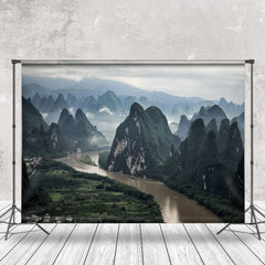 Aperturee - Mountains And Rivers Natural Scenery Photo Backdrop