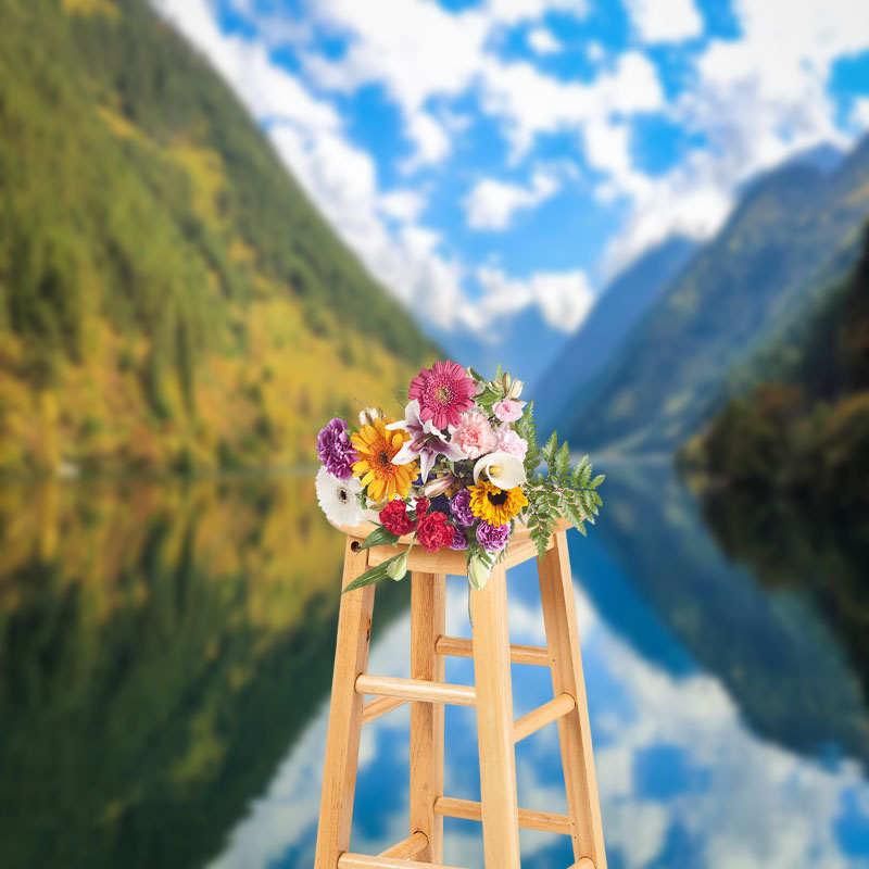 Aperturee - Mountains Reflected In The River Scenery Backdrop