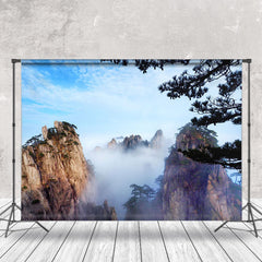 Aperturee - Mountain Top Pine Tree Cloud Overlooking Backdrop