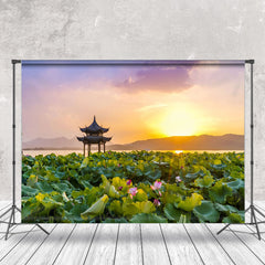 Aperturee - Guting Lotus Lake Landscape Photography Backdrop