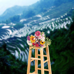 Aperturee - Green Terraces Natural Scenery Portrait Backdrop