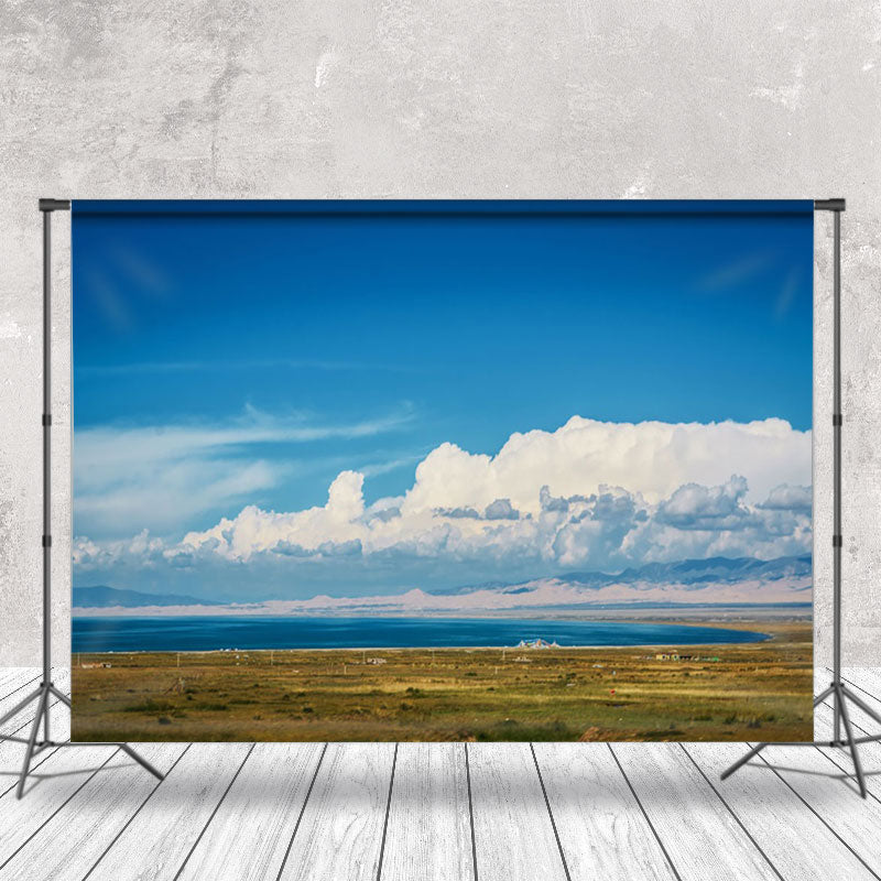 Aperturee - Blue Sky Grass Natural Scenery Photography Backdrop