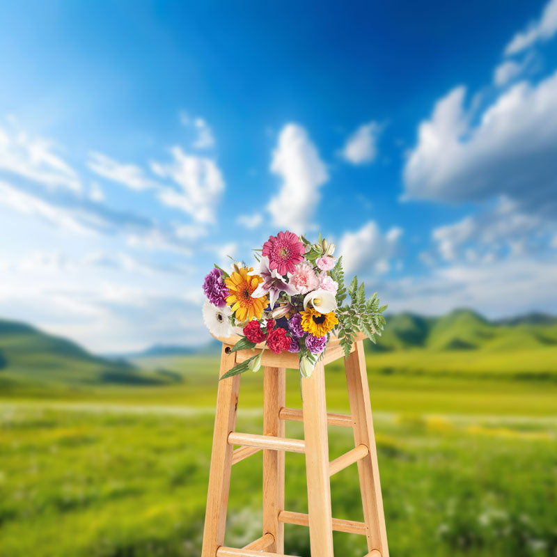 Aperturee - Magnificent View Of Green Grassland Photo Backdrop