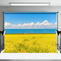 Aperturee - Blooming Rapeseed Flowers Sea Scenery Photo Backdrop