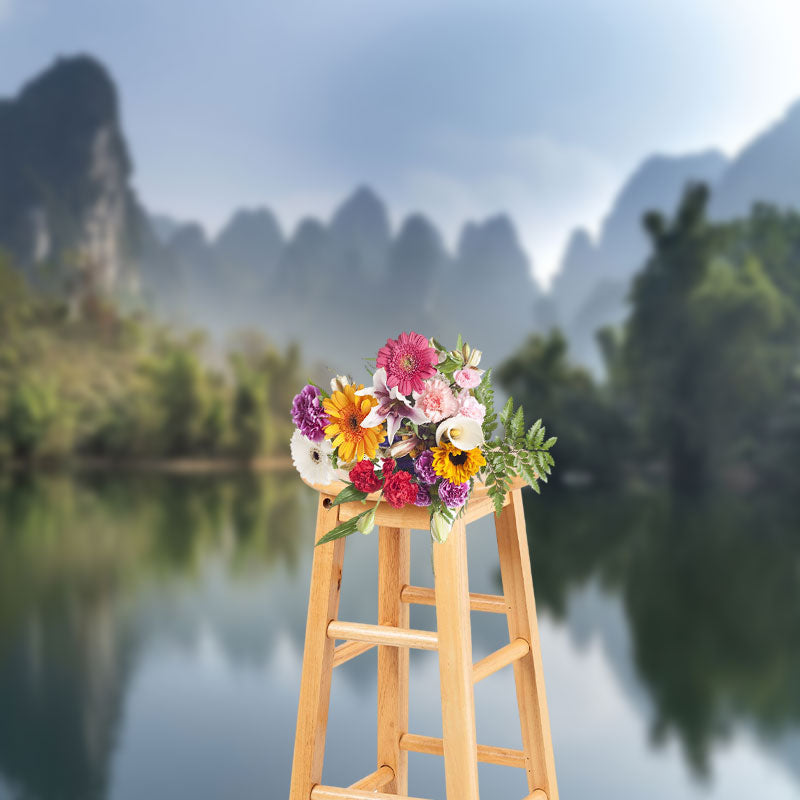 Aperturee - Dark Green Lake And Mountain Natural Landscape Backdrop