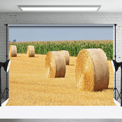 Aperturee - Harvest Valley Haystack Field Photography Backdrop