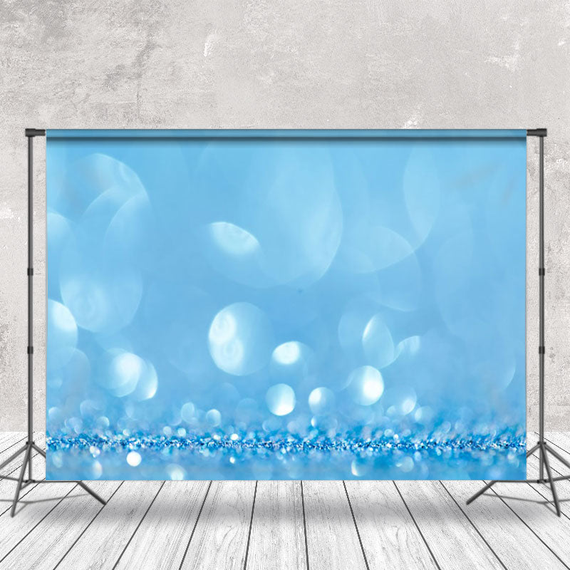 Aperturee - Blue Transparent Wave Dot Bokeh Photography Backdrop