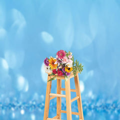 Aperturee - Blue Transparent Wave Dot Bokeh Photography Backdrop