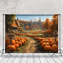 Aperturee - Countryside Harvest Pumpkin Autumn Photo Backdrop