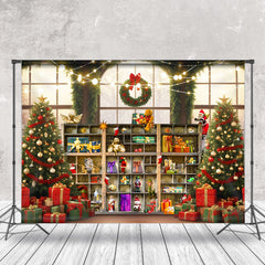 Aperturee - Aperturee Retro Showcase Xmas Trees Festive Christmas Backdrop