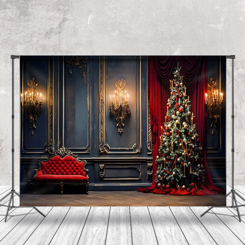 Aperturee - Aperturee Retro Royal Wall Candlestick Sofa Christmas Backdrop