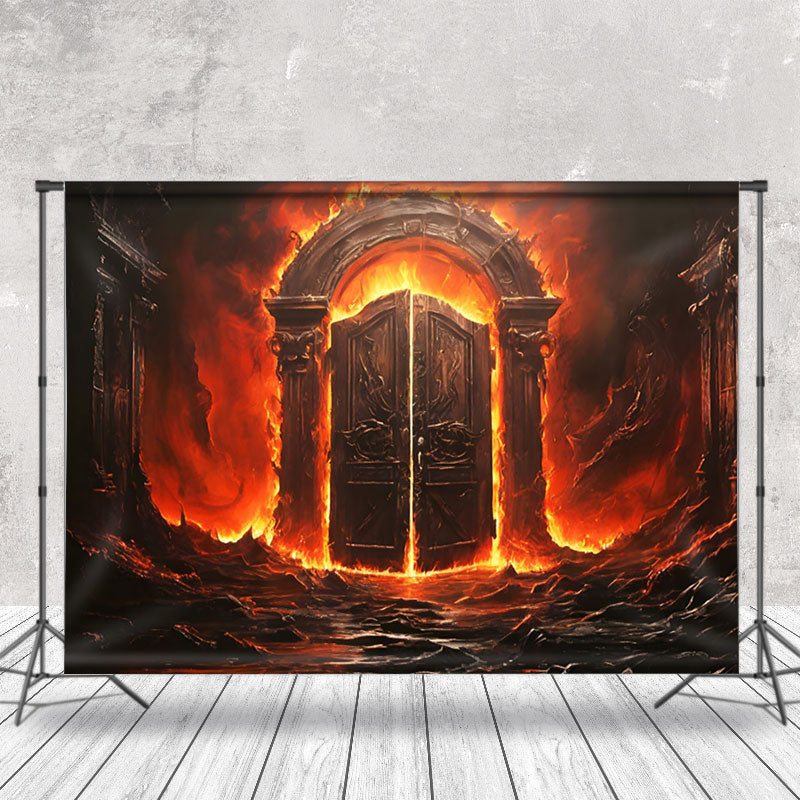 Aperturee - Hell Burning Door Portrait Photography Backdrop