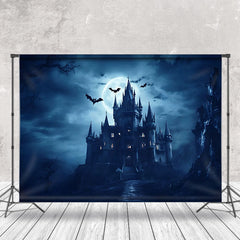 Aperturee - Scary Castle Bat Moon Night Halloween Backdrop