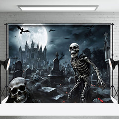 Aperturee - Graveyard Skeleton Scary Castle Halloween Backdrop