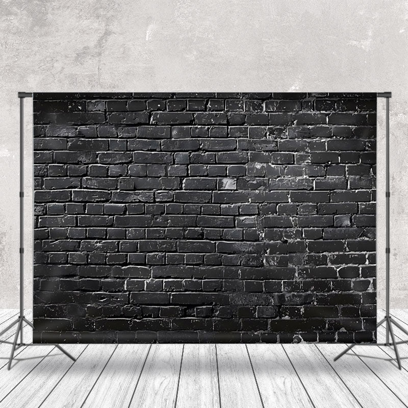 Aperturee - Black Brick Wall Portrait Photography Backdrop