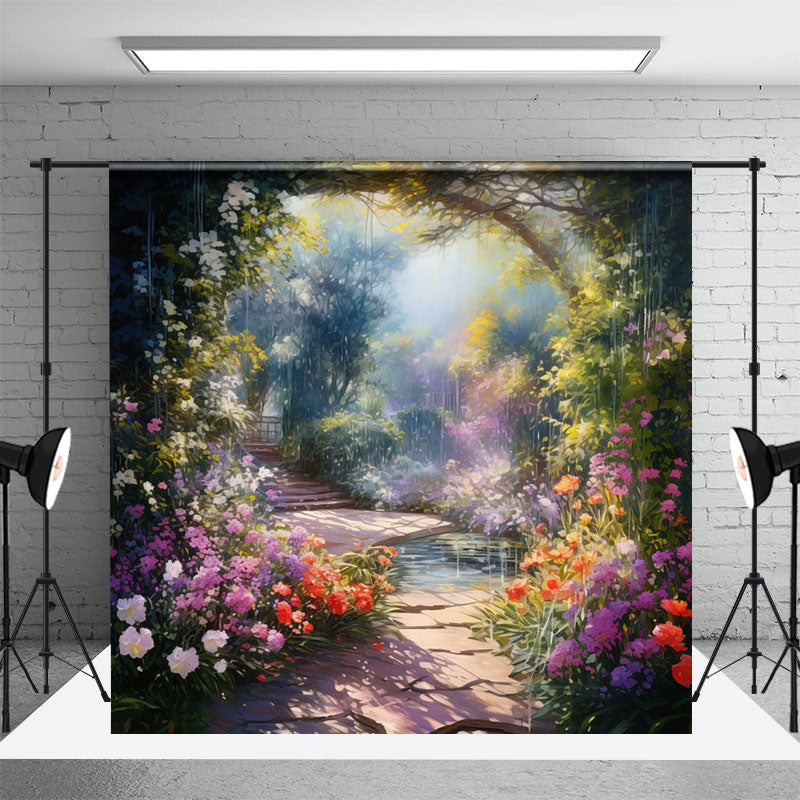 Aperturee - Wonderland Purple Floral Spring Photo Backdrop