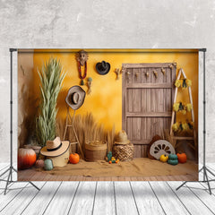 Aperturee - Vintage Cowboy Wood Door Photography Backdrop