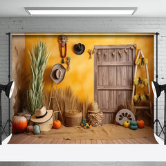 Aperturee - Vintage Cowboy Wood Door Photography Backdrop