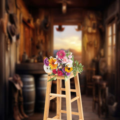 Aperturee - Barrel Western Cowboy Sunset Photo Backdrop