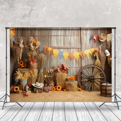 Aperturee - Haystack Wheel Pumpkin Autumn Photo Backdrop