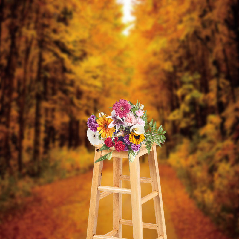 Aperturee - Forest Harvest Autumn Fallen Leaves Photo Backdrop