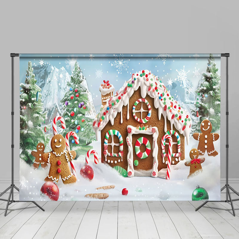 Aperturee - Aperturee Gingerbread Winter Wonderland Christmas Backdrop