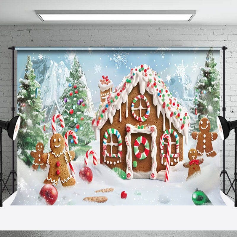 Aperturee - Aperturee Gingerbread Winter Wonderland Christmas Backdrop