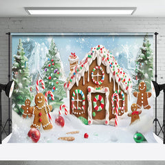 Aperturee - Aperturee Gingerbread Winter Wonderland Christmas Backdrop