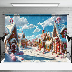 Aperturee - Aperturee Winter Wonderland Blue Sky Snowy Christmas Backdrop