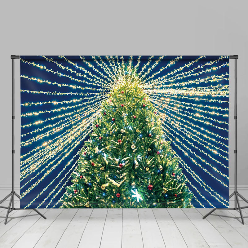 Aperturee - Aperturee Glistening Christmas Tree Night Sky Festival Backdrop