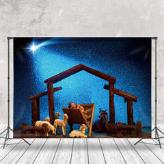 Aperturee - Aperturee Night Meteor Christ Child Lamb Christmas Backdrop