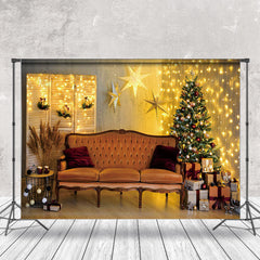 Aperturee - Aperturee Star Warm Light String Tree Sofa Christmas Backdrop