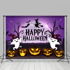 Aperturee - Aperturee Spooky Joyful Halloween Night Ghost Pumpkin Backdrop