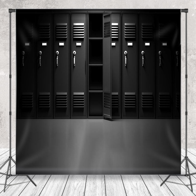 Aperturee - Aperturee Mysterious Dark Storage Lockers Open Door Backdrop