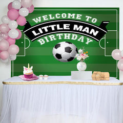 Aperturee - Aperturee Little Man Football Themed Birthday Party Backdrop