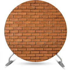 Aperturee - Round Retro Brick Wall Backdrop For Birthday Party