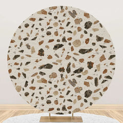 Aperturee - Marble Texture Terrazzo Round Backdrop For Birthday