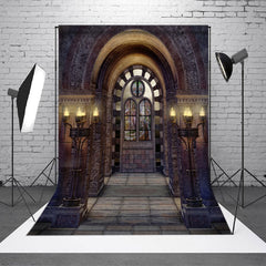 Aperturee - Retro Architecture Door Marble Photography Backdrop