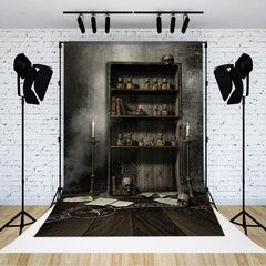 Aperturee - Spooky Wooden Cupboard Floor Halloween Photo Backdrop