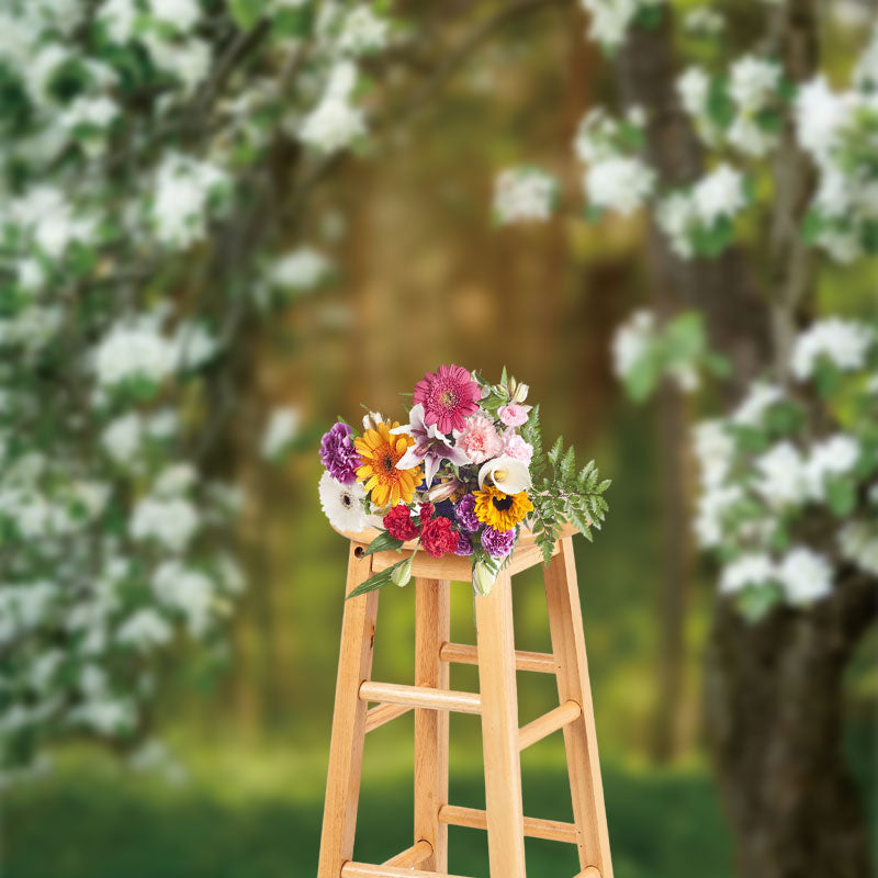 Aperturee - Pure Flowers Tree Bokeh Spring Photography Backdrop