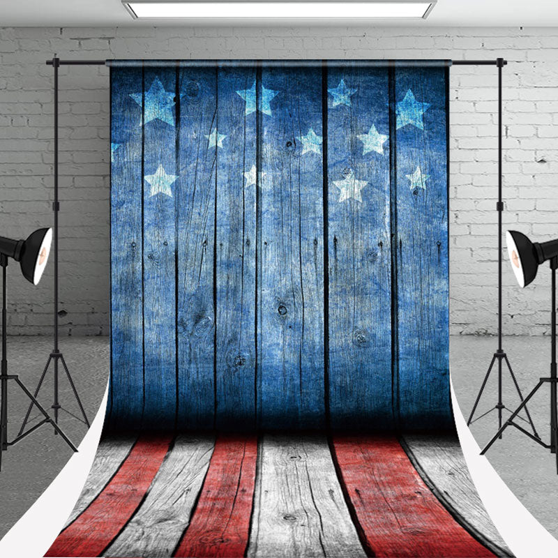 Aperturee - American Flag Plank Floor Sweep Photography Backdrop