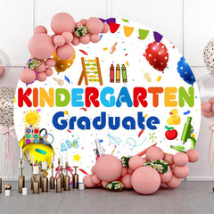 Aperturee - Round Cute Stationery Kindergarten Graduate Backdrop