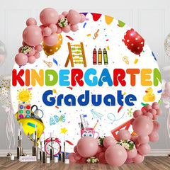 Aperturee - Round Cute Stationery Kindergarten Graduate Backdrop