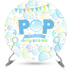 Aperturee - Aperturee Pop On Bubbly Good Time Round Baby Shower Backdrop